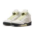 Air Jordan Cream High-Top Sneakers with Black & Pale Yellow Accents