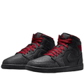 Air Jordan Black & Charcoal Mid-Top Sneakers with Red Laces