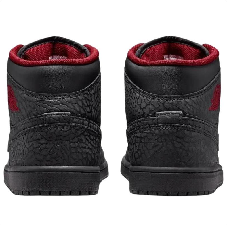Air Jordan Black & Charcoal Mid-Top Sneakers with Red Laces