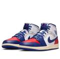 Air Jordan Red, White & Navy Mid-Top Sneakers