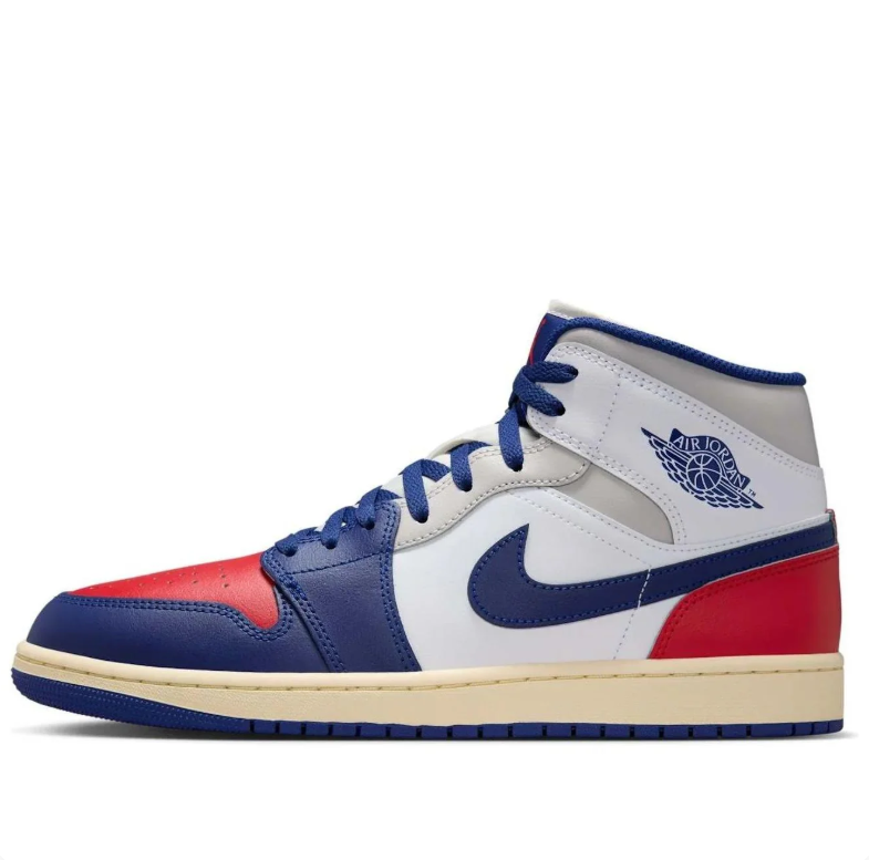 Air Jordan Red, White & Navy Mid-Top Sneakers