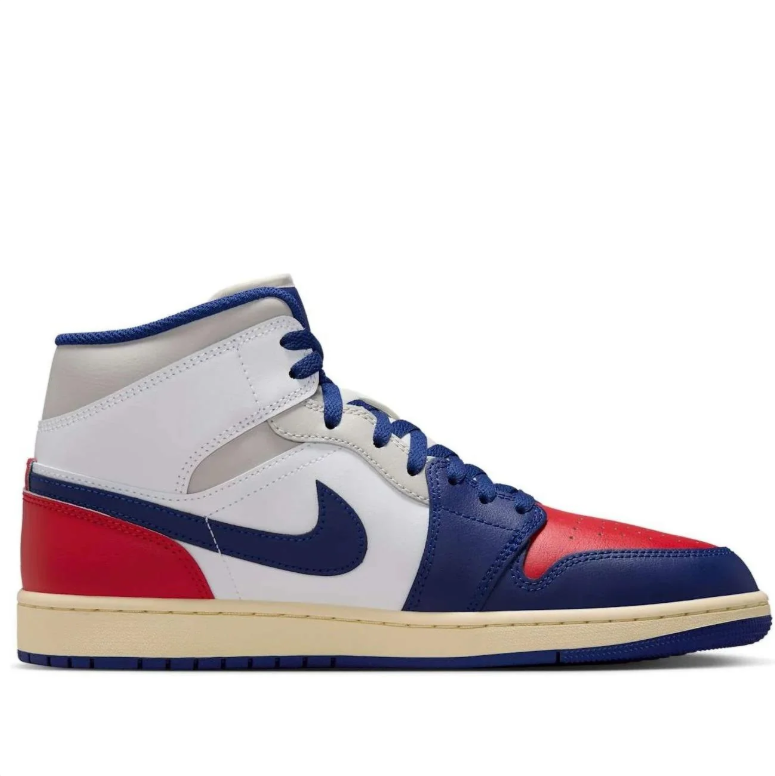 Air Jordan Red, White & Navy Mid-Top Sneakers