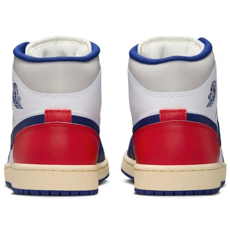 Air Jordan Red, White & Navy Mid-Top Sneakers