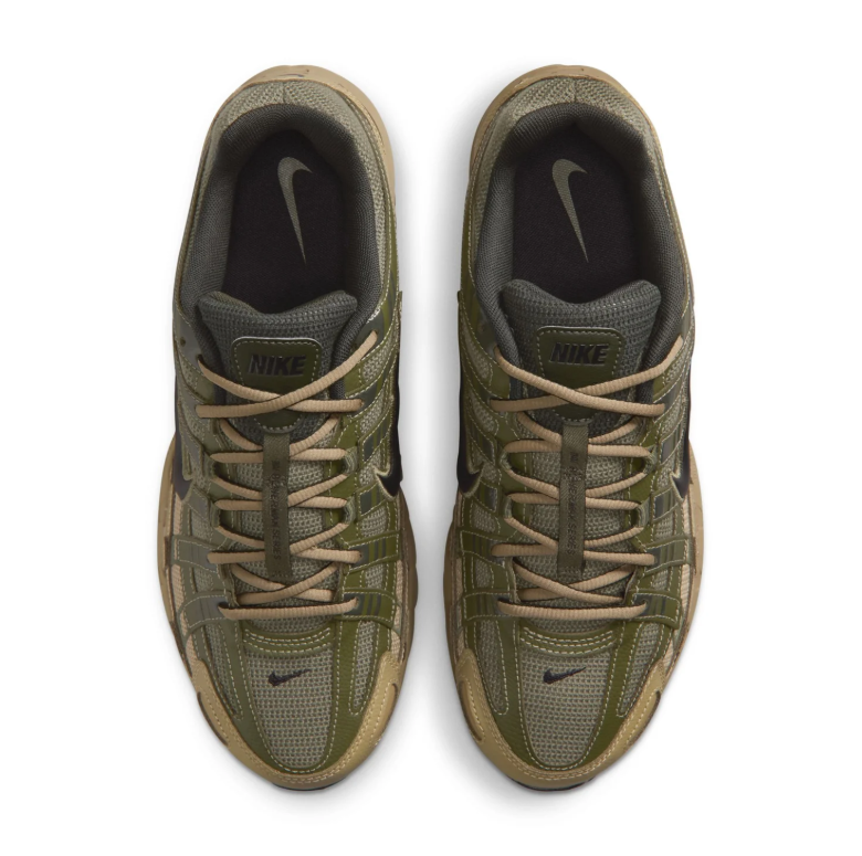 Nike P-6000 Olive Green & Khaki Sneakers with Black Swoosh