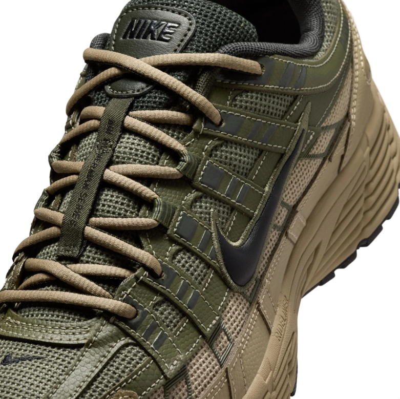 Nike P-6000 Olive Green & Khaki Sneakers with Black Swoosh