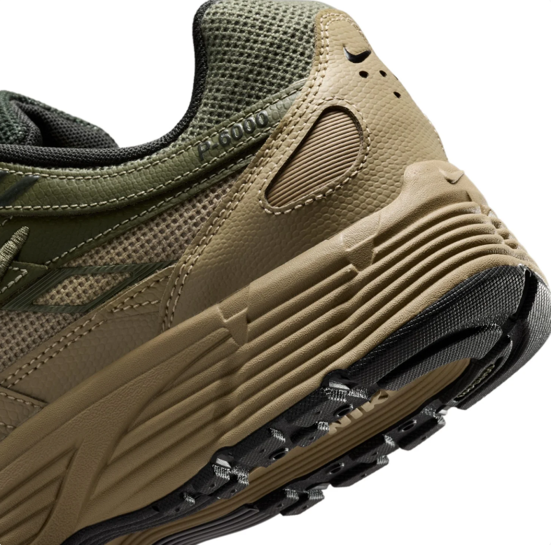 Nike P-6000 Olive Green & Khaki Sneakers with Black Swoosh