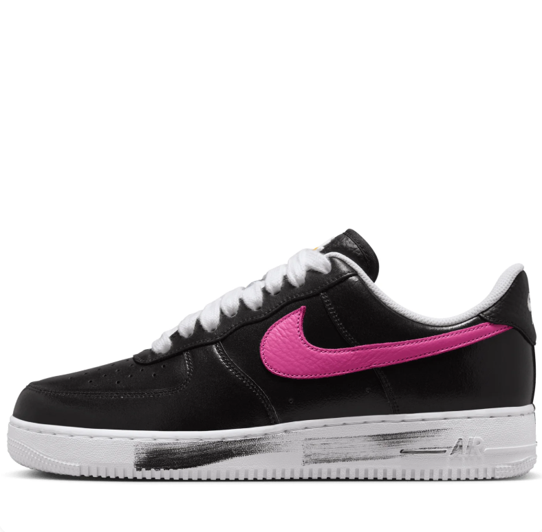 Nike Air Force 1 Low Black Sneakers with Multicolor Swooshes