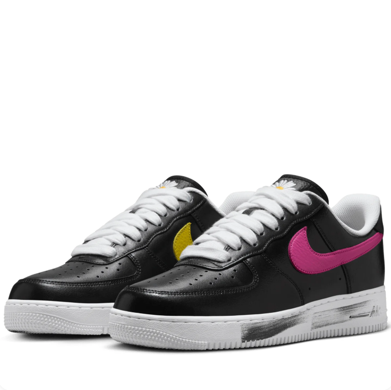 Nike Air Force 1 Low Black Sneakers with Multicolor Swooshes