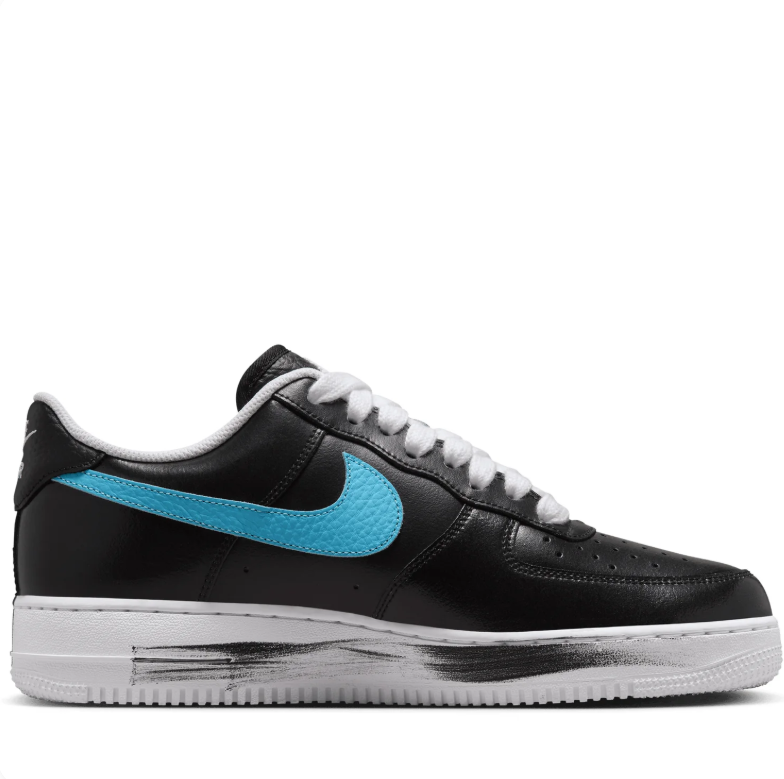 Nike Air Force 1 Low Black Sneakers with Multicolor Swooshes