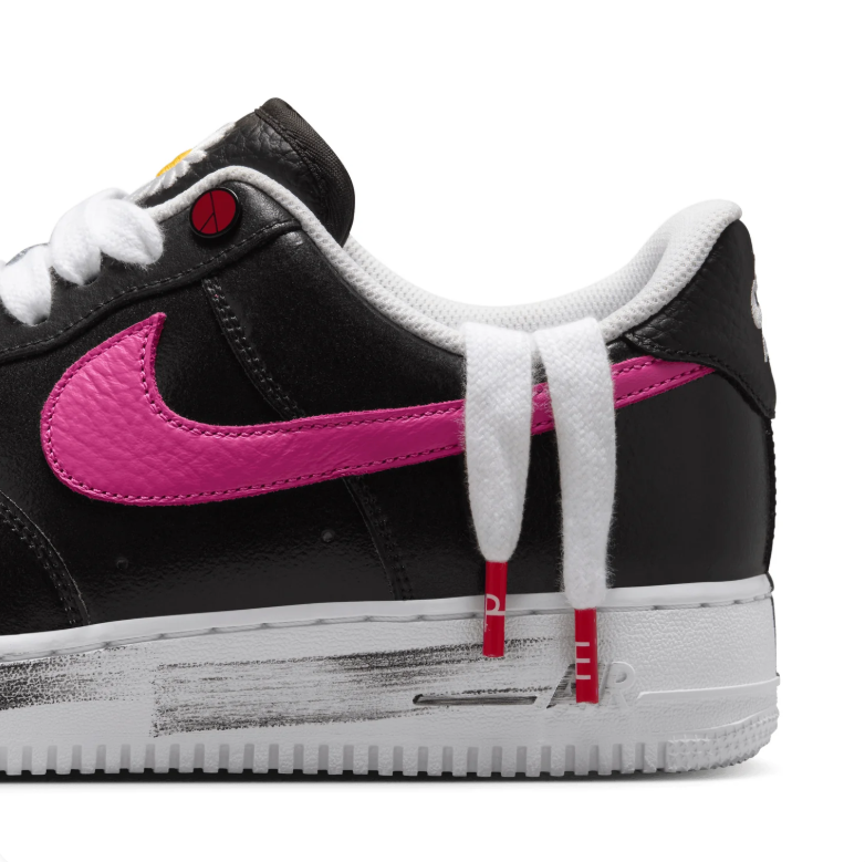 Nike Air Force 1 Low Black Sneakers with Multicolor Swooshes