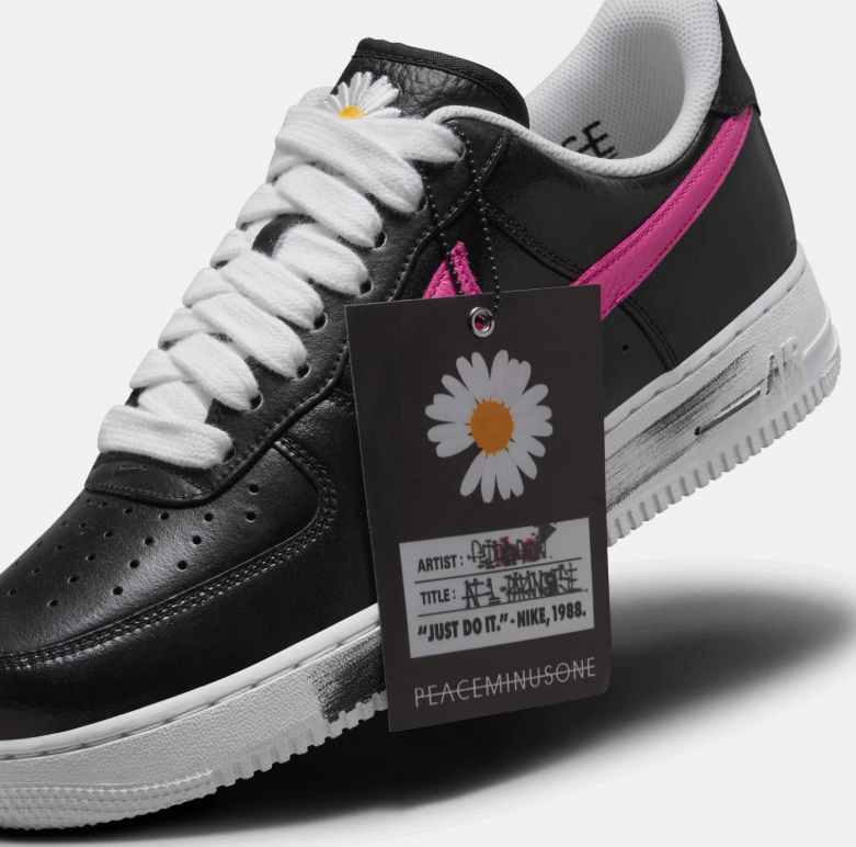 Nike Air Force 1 Low Black Sneakers with Multicolor Swooshes